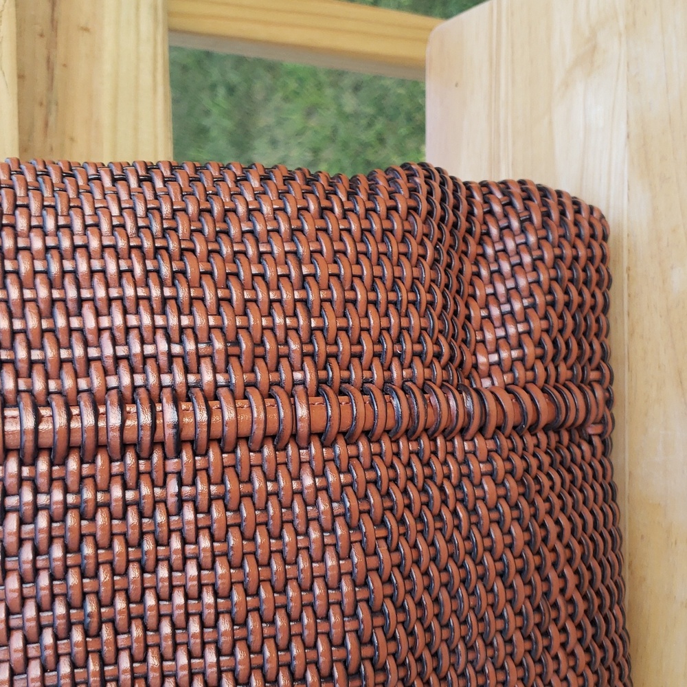 Vintage Nine West Woven Hobo Long Straps Shoulder Bag Y2K Brown Beachy Bohemian - Picture 4 of 12